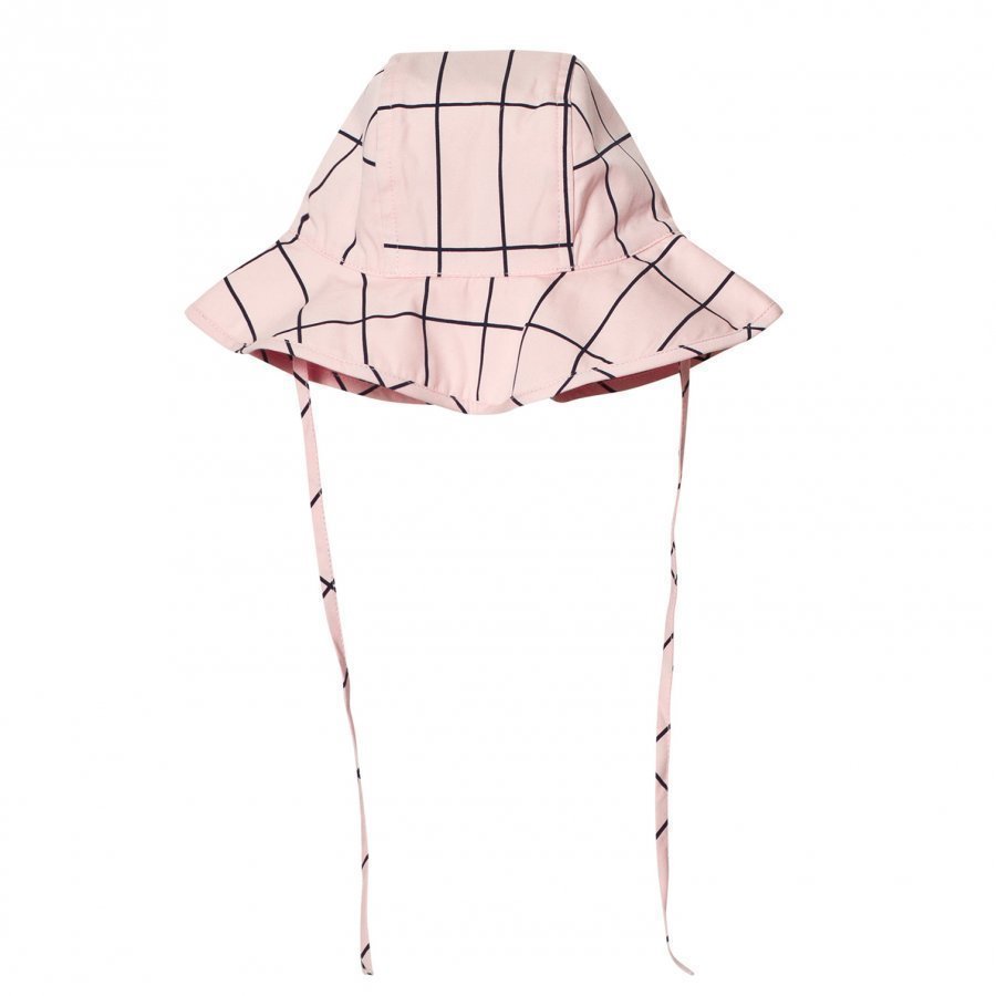 Tinycottons Grid Sun Hat Pale Pink/Dark Navy Aurinkohattu