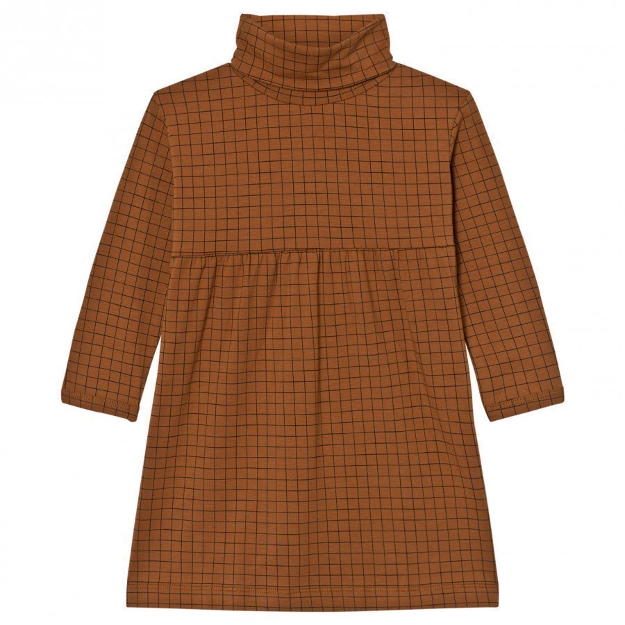 Tinycottons Grid Turtle Neck Dress Brown / Black Mekko