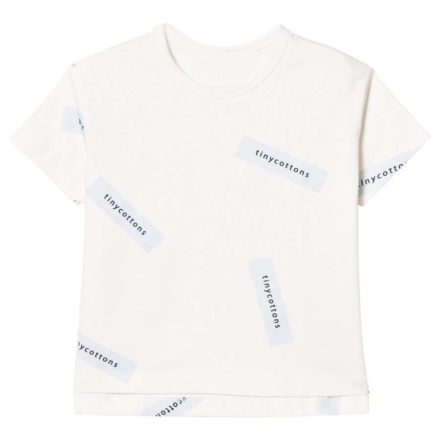 Tinycottons Tiny Logo Oversized Tee Off White/Light Blue T-Paita