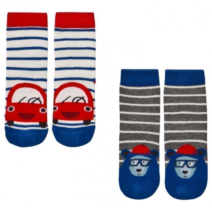 Tom Joule 2 Pack Of Blue Car And Bear Socks Sukat