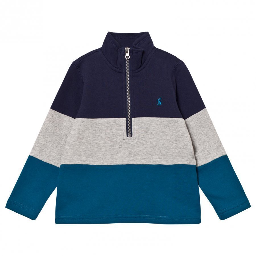 Tom Joule Blue And Navy Colour Block Half Zip Sweatshirt Oloasun Paita