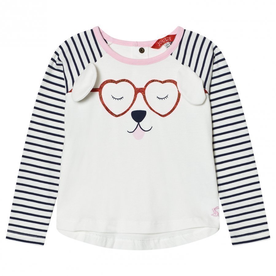 Tom Joule Cream Dog Print Applique Tee Pitkähihainen T-Paita