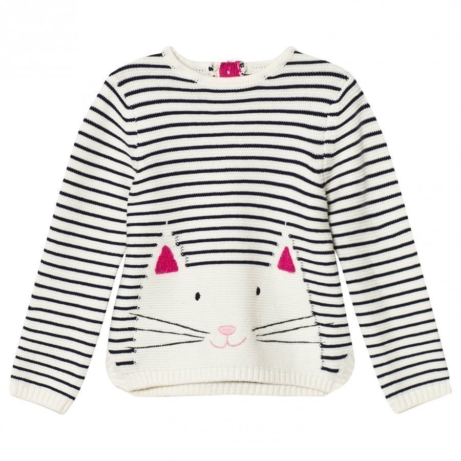 Tom Joule Cream Navy Cat Intarsia Sweater Paita