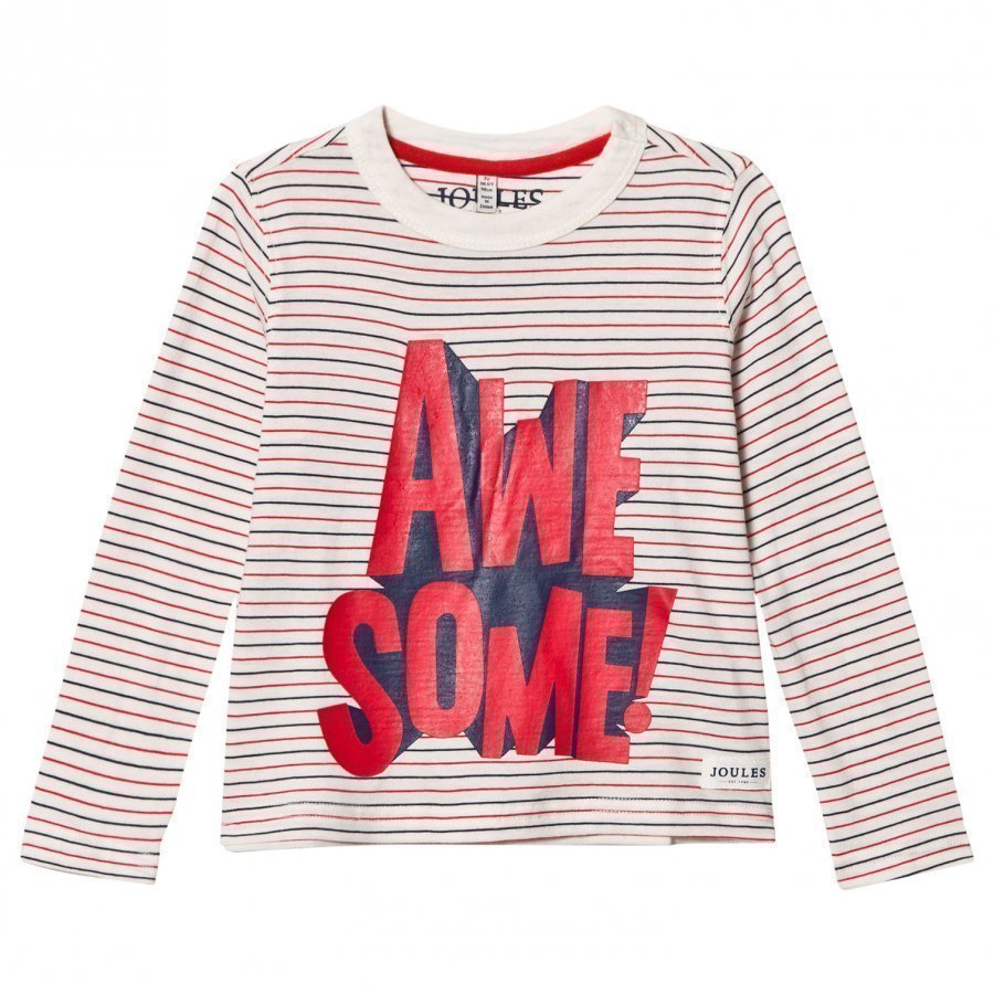 Tom Joule Cream Stripe Awesome Long Sleeve Tee Pitkähihainen T-Paita