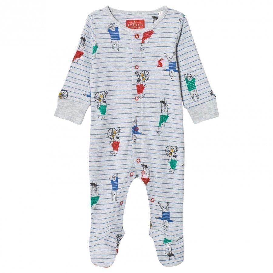 Tom Joule Footed Baby Body Grey Bear Print Body