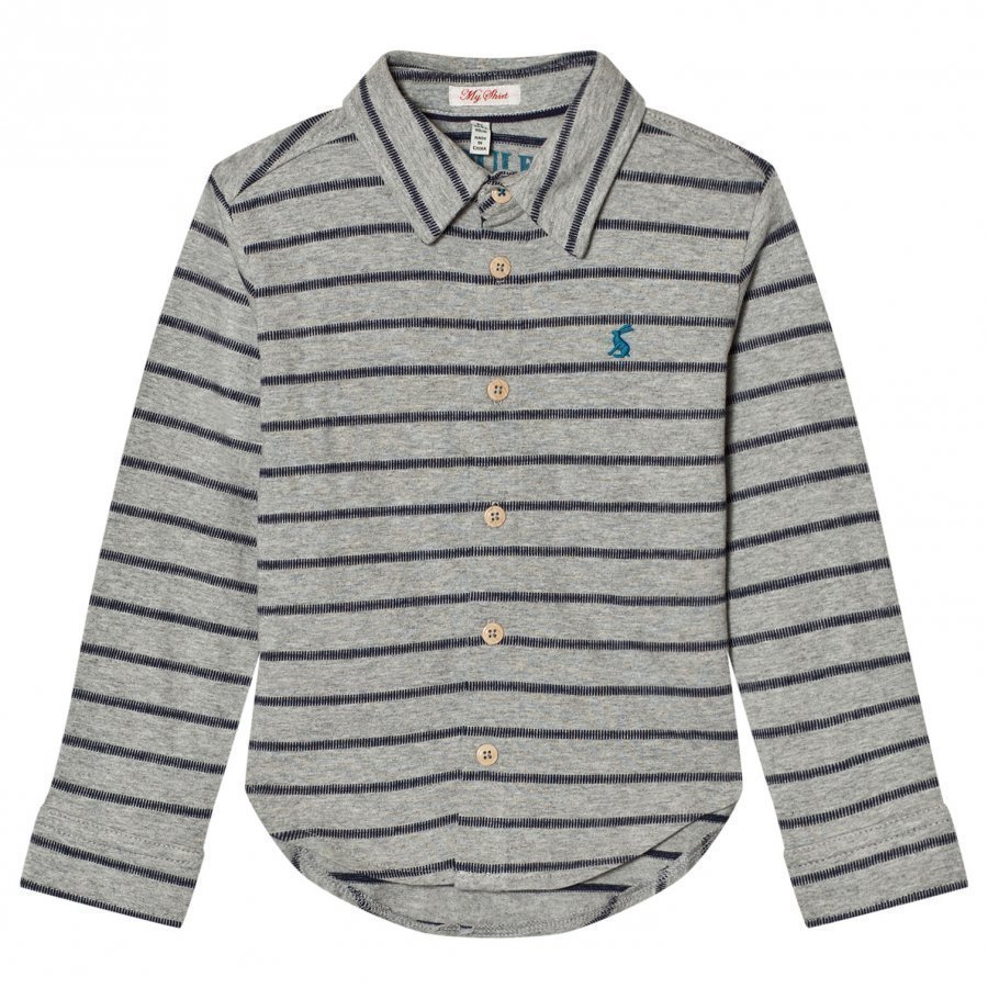 Tom Joule Grey Stripe Jersey Shirt Kauluspaita