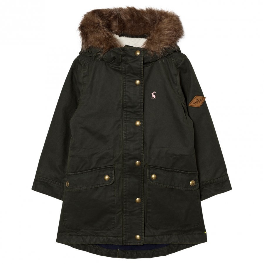 Tom Joule Khaki Parka Faux Fur Hood Parkatakki