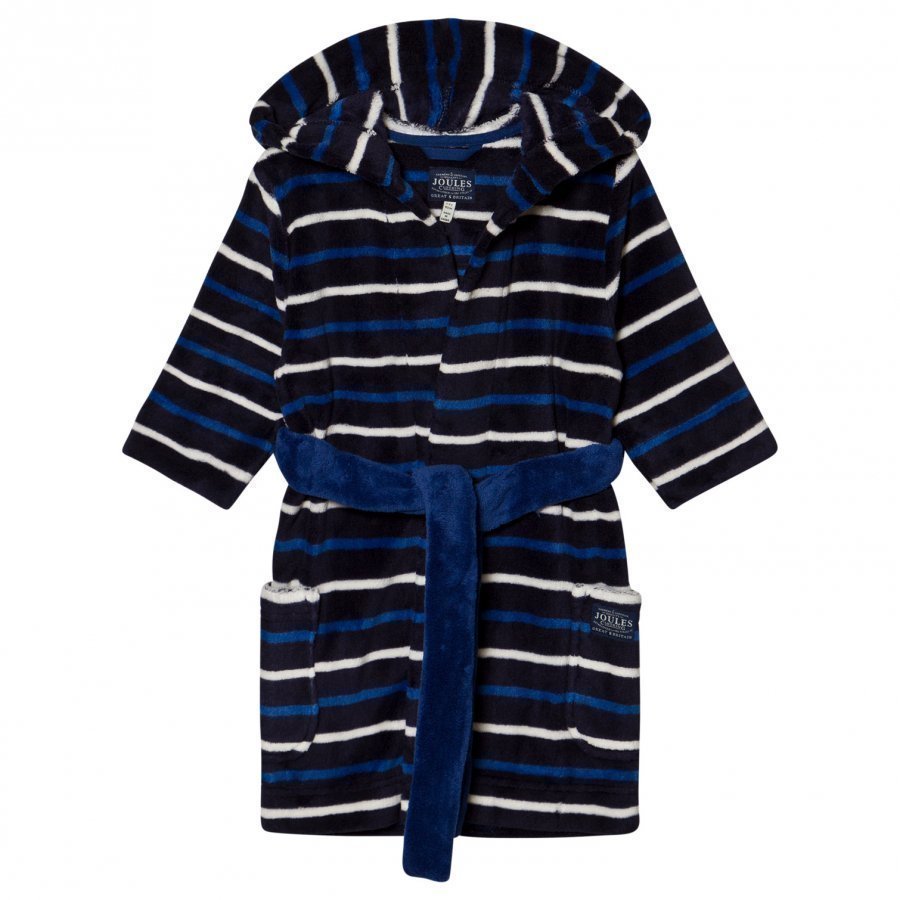 Tom Joule Navy And Blue Stripe Fleece Robe Kylpytakki