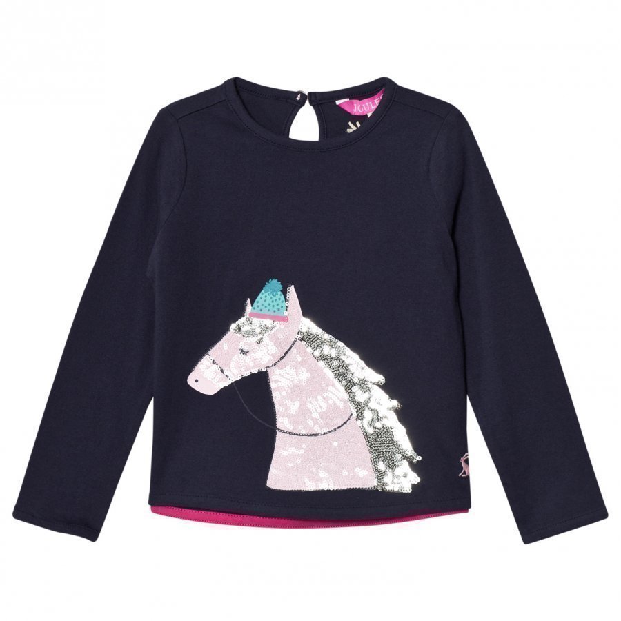 Tom Joule Navy Sequin Horse Print Tee Pitkähihainen T-Paita