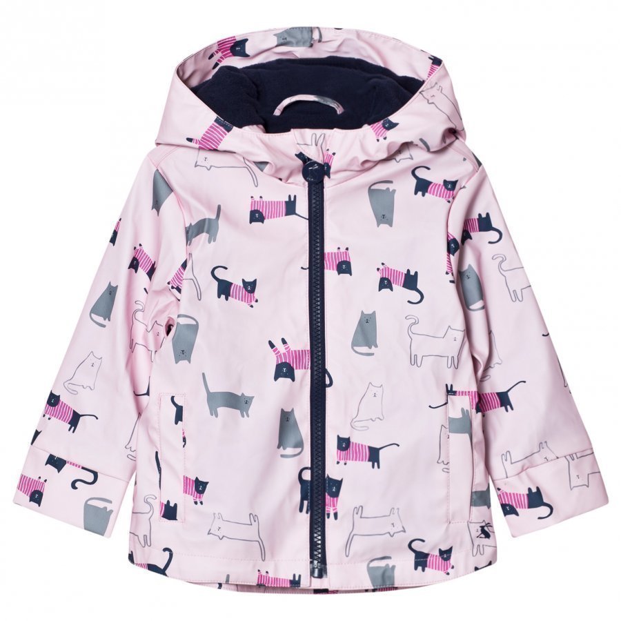 Tom Joule Raindance Waterproof Rubber Raincoat Pink Multi Cat Sadetakki