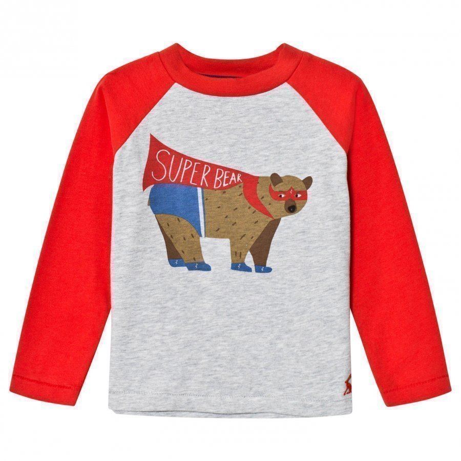 Tom Joule Red/Grey Super Bear Print Tee Pitkähihainen T-Paita