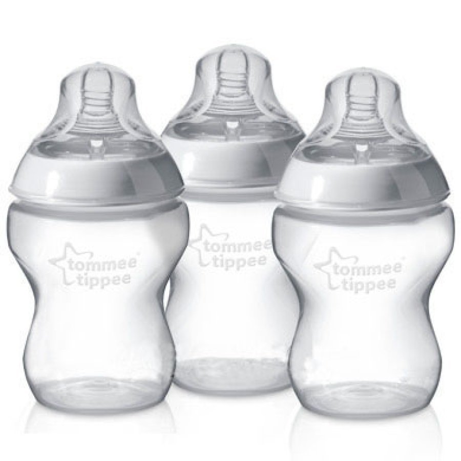 Tommee Tippee Closer To Nature 3 X Koliikkituttipullo 260 Ml Läpinäkyvä 0kk+