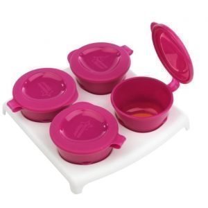 Tommee Tippee Pop Up Freezer Pots & Tray 4 kpl Vaaleanpunainen
