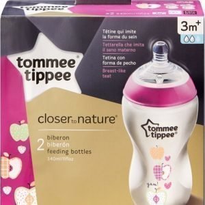 Tommee Tippee Tuttipullo 340 ml 2 kpl Vaaleanpunainen