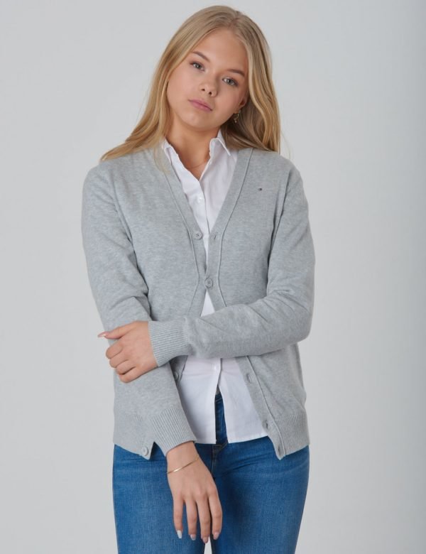 Tommy Hilfiger Basic V Neck Cardigan Neule Harmaa