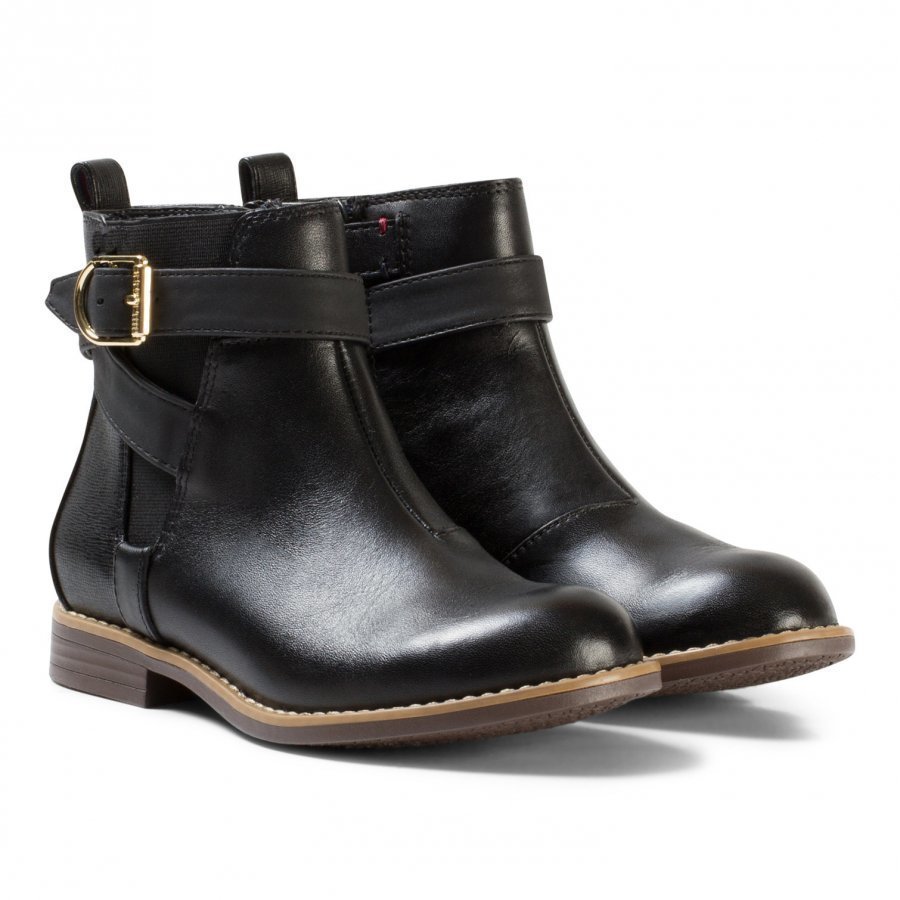 Tommy Hilfiger Black Aubrey Leather Ankle Boots Nilkkurit