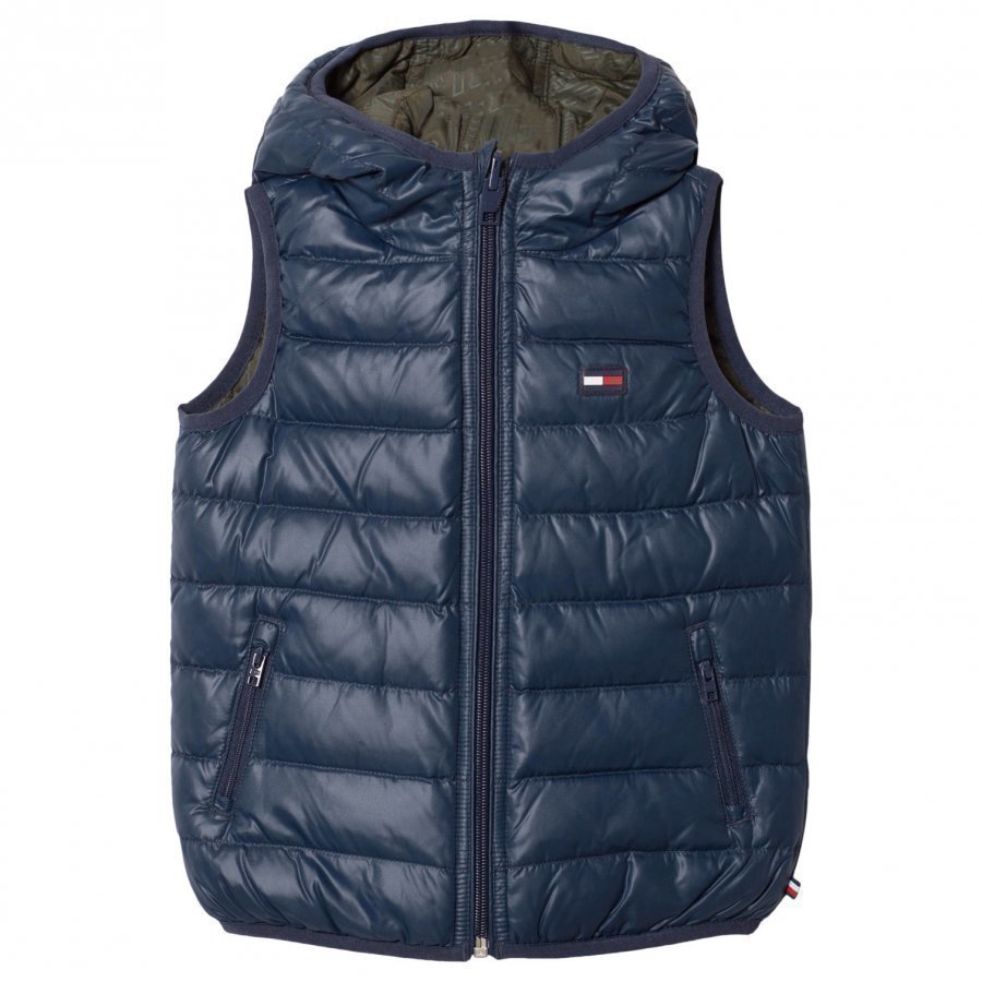 Tommy Hilfiger Blue Reversible Into Khaki Down Gilet Toppaliivi