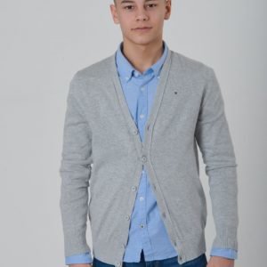 Tommy Hilfiger Boys Basic V Neck Cardigan Neule Harmaa