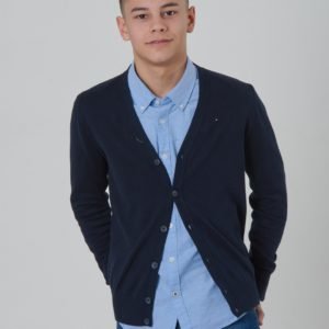 Tommy Hilfiger Boys Basic V Neck Cardigan Neule Sininen