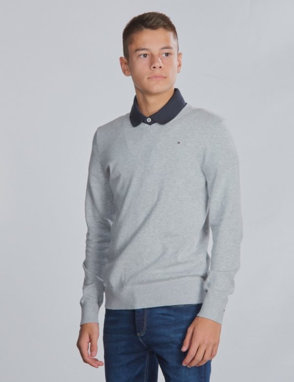 Tommy Hilfiger Boys Basic V Neck Neule Harmaa