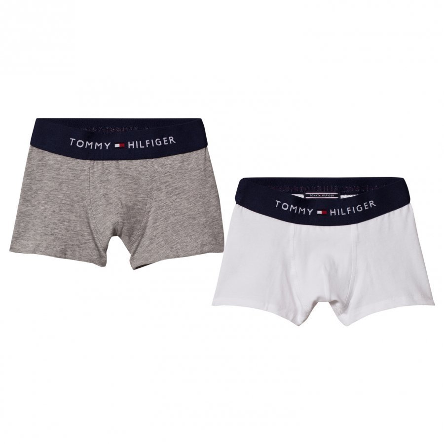 Tommy Hilfiger Classic White & Grey Trunks 2 Pack Bokserit