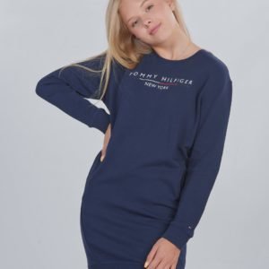 Tommy Hilfiger Crew Sweatshirt Dress Mekko Sininen