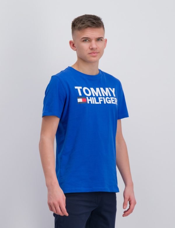 Tommy Hilfiger Essential Graphic Tee T-Paita Sininen