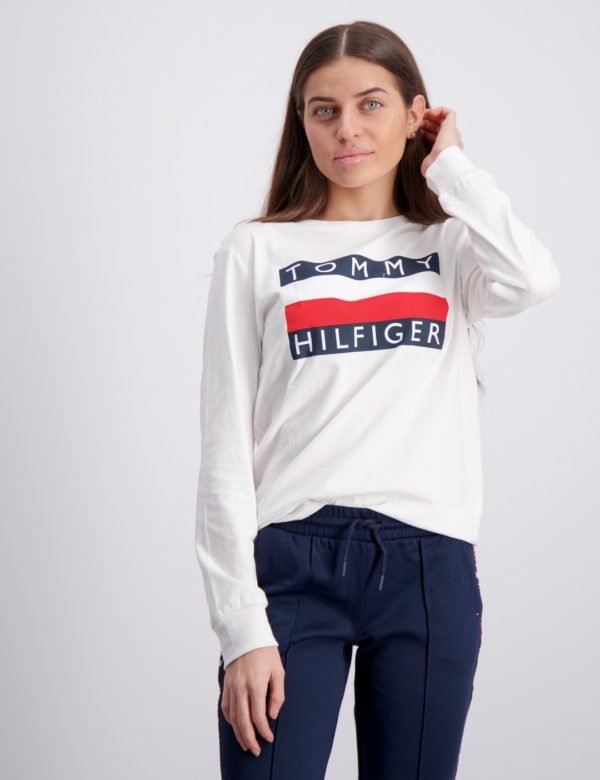 Tommy Hilfiger Essential Hilfiger  Tee Longsleeve T-Paita Valkoinen