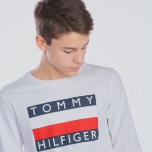 Tommy Hilfiger Essential Hilfiger  Tee Longsleeve T-Paita Valkoinen