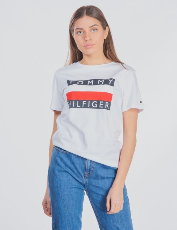 Tommy Hilfiger Essential Hilfiger Tee T-Paita Valkoinen