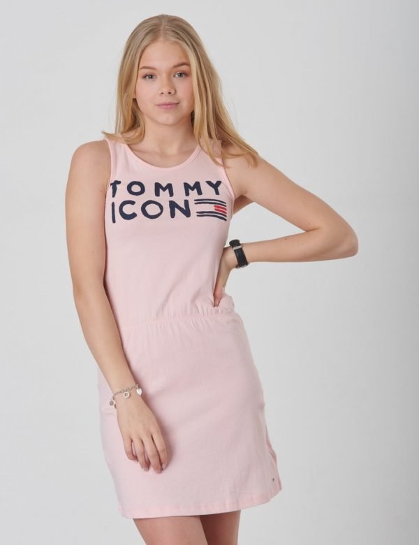 Tommy Hilfiger Essential Icon Knit Dress Slvls Mekko Vaaleanpunainen
