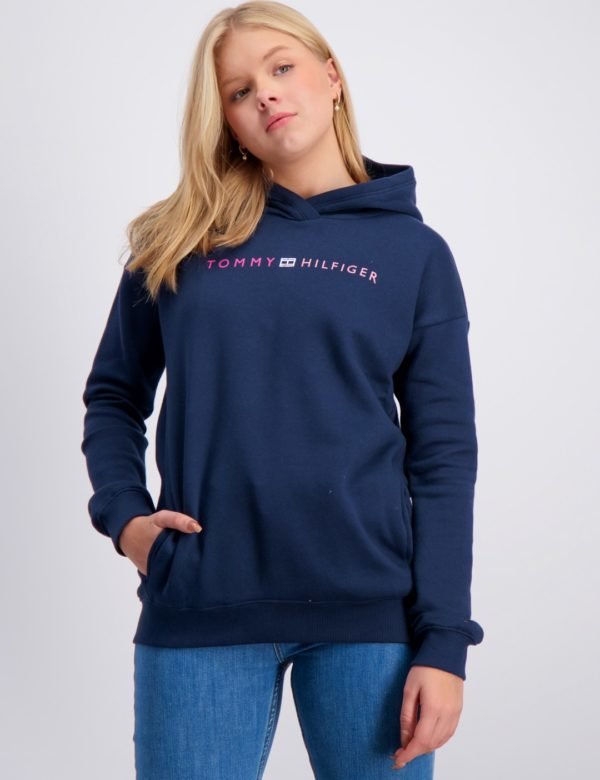 Tommy Hilfiger Essential Logo  Hoodie Huppari Sininen