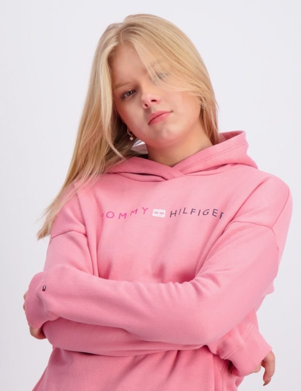 Tommy Hilfiger Essential Logo  Hoodie Huppari Vaaleanpunainen