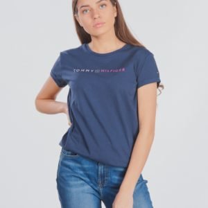 Tommy Hilfiger Essential Tommy Roll Up Tee T-Paita Sininen