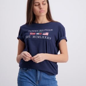 Tommy Hilfiger Flags Alpine Tee T-Paita Sininen