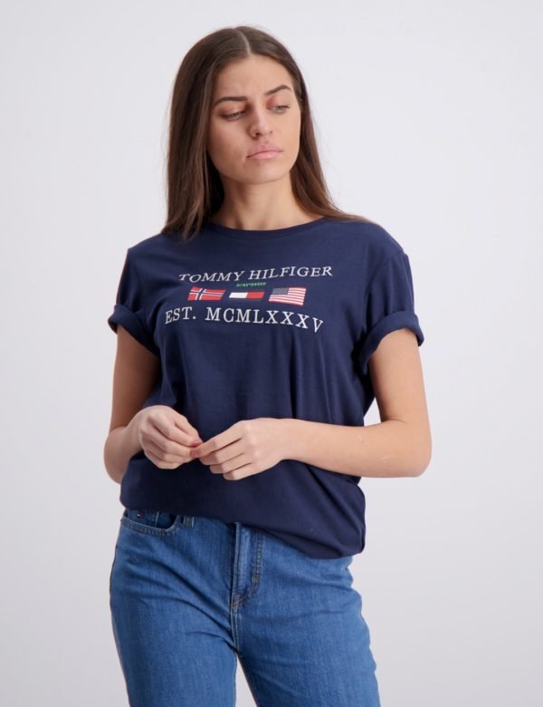 Tommy Hilfiger Flags Alpine Tee T-Paita Sininen