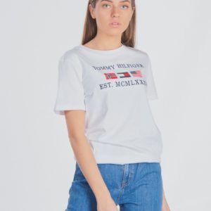 Tommy Hilfiger Flags Alpine Tee T-Paita Valkoinen