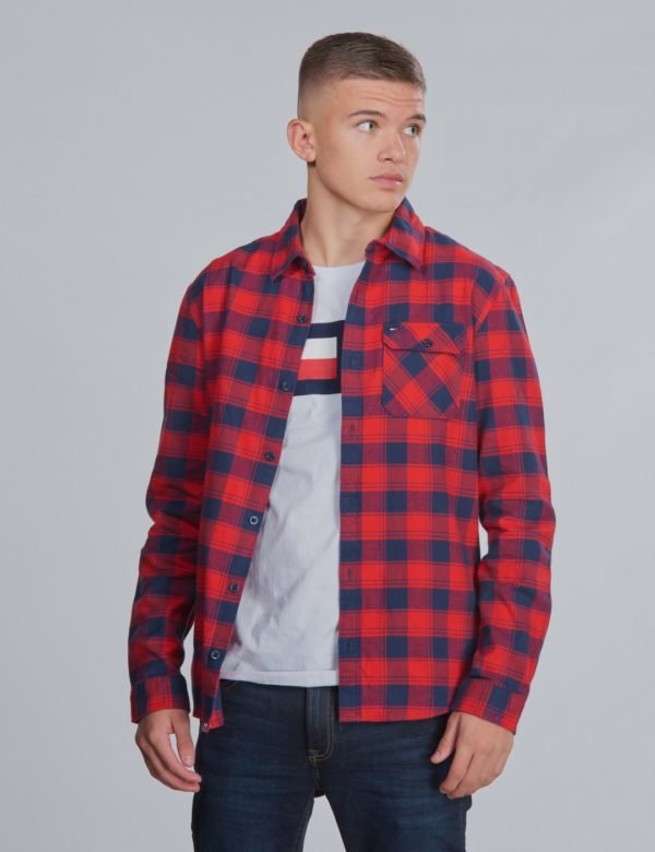 Tommy Hilfiger Flannel Check Shirt Kauluspaita Punainen