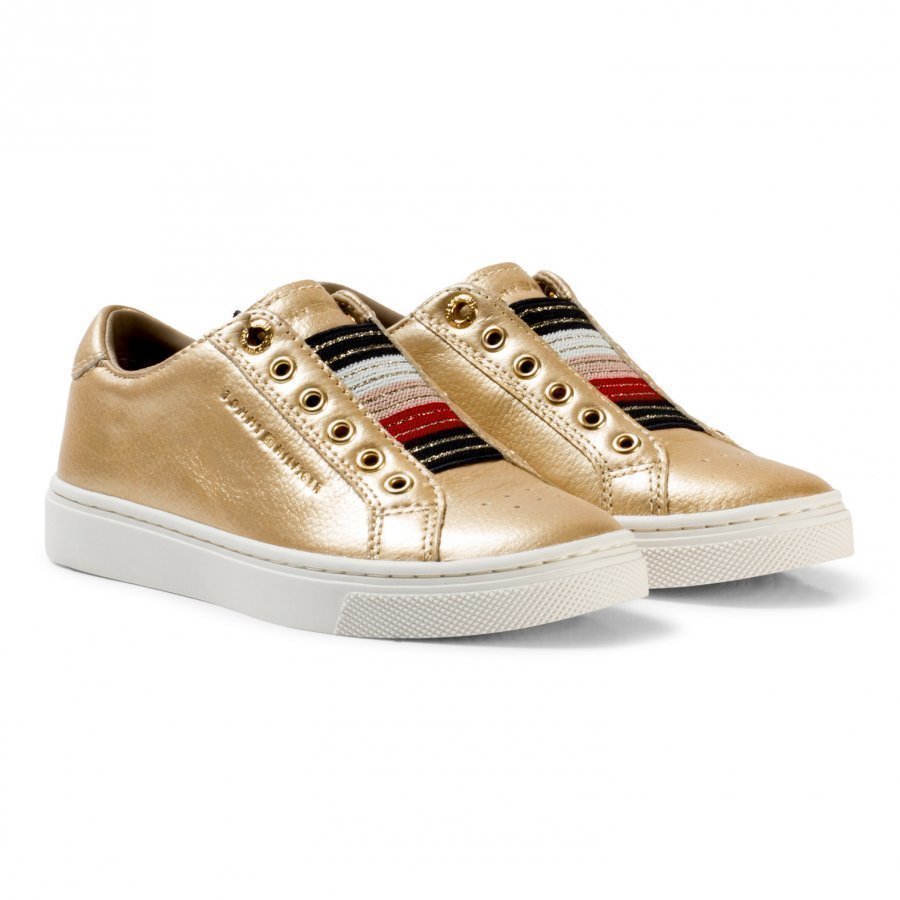 Tommy Hilfiger Gold Metallic And Glitter Slip On Trainers Lenkkarit