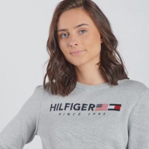 Tommy Hilfiger Hilfiger Flag Sweater Neule Harmaa