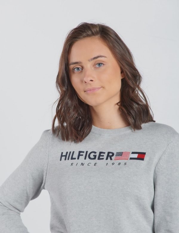 Tommy Hilfiger Hilfiger Flag Sweater Neule Harmaa