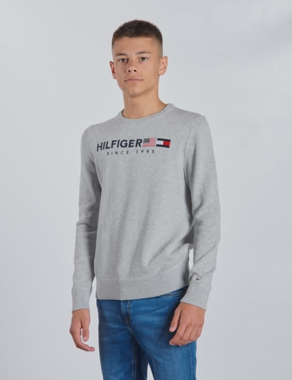 Tommy Hilfiger Hilfiger Flag Sweater Neule Harmaa