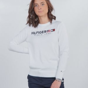 Tommy Hilfiger Hilfiger Flag Sweater Neule Valkoinen