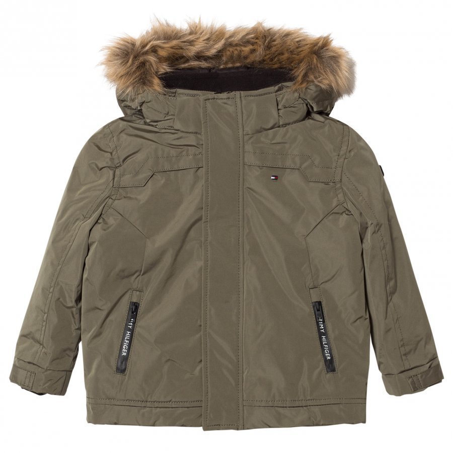 Tommy Hilfiger Khaki Paddeed Hooded Jacket Toppatakki