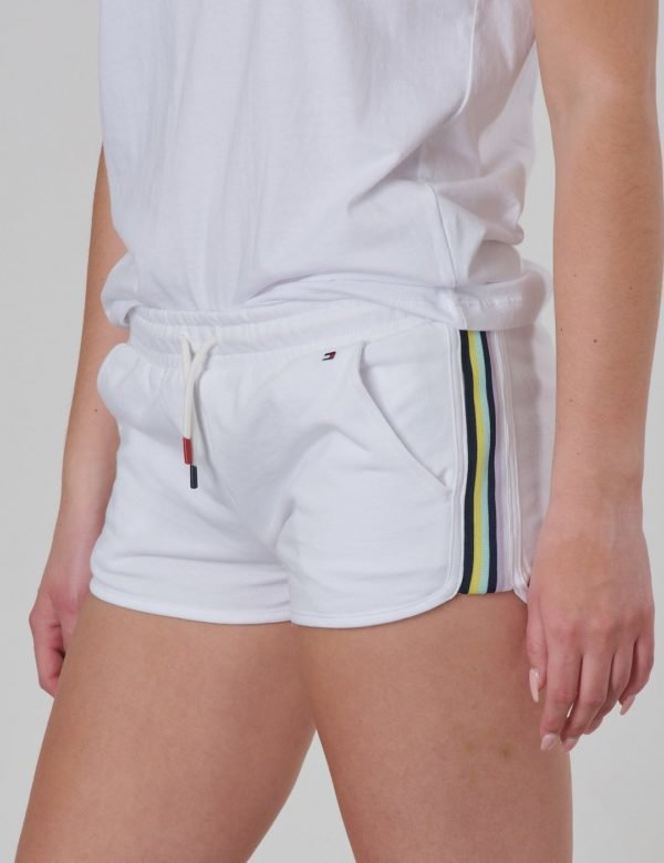 Tommy Hilfiger Knitted Tape Sports Shorts Shortsit Valkoinen