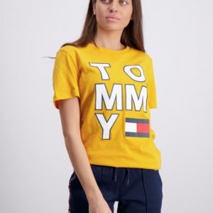 Tommy Hilfiger Multi Application Aw Tee T-Paita Keltainen