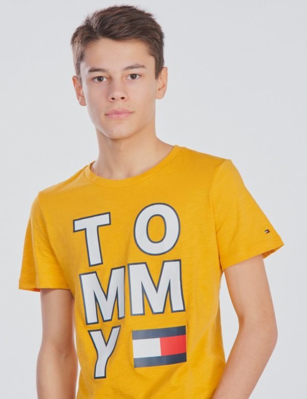 Tommy Hilfiger Multi Application Aw Tee T-Paita Keltainen