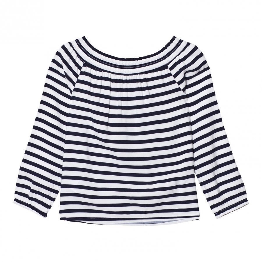 Tommy Hilfiger Navy Off The Shoulder Top T-Paita