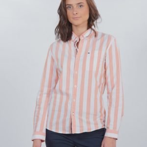 Tommy Hilfiger Oxford Stripe Shirt L/S Kauluspaita Valkoinen