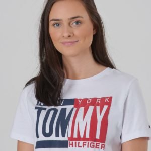 Tommy Hilfiger Puff Print Tee S/S T-Paita Valkoinen